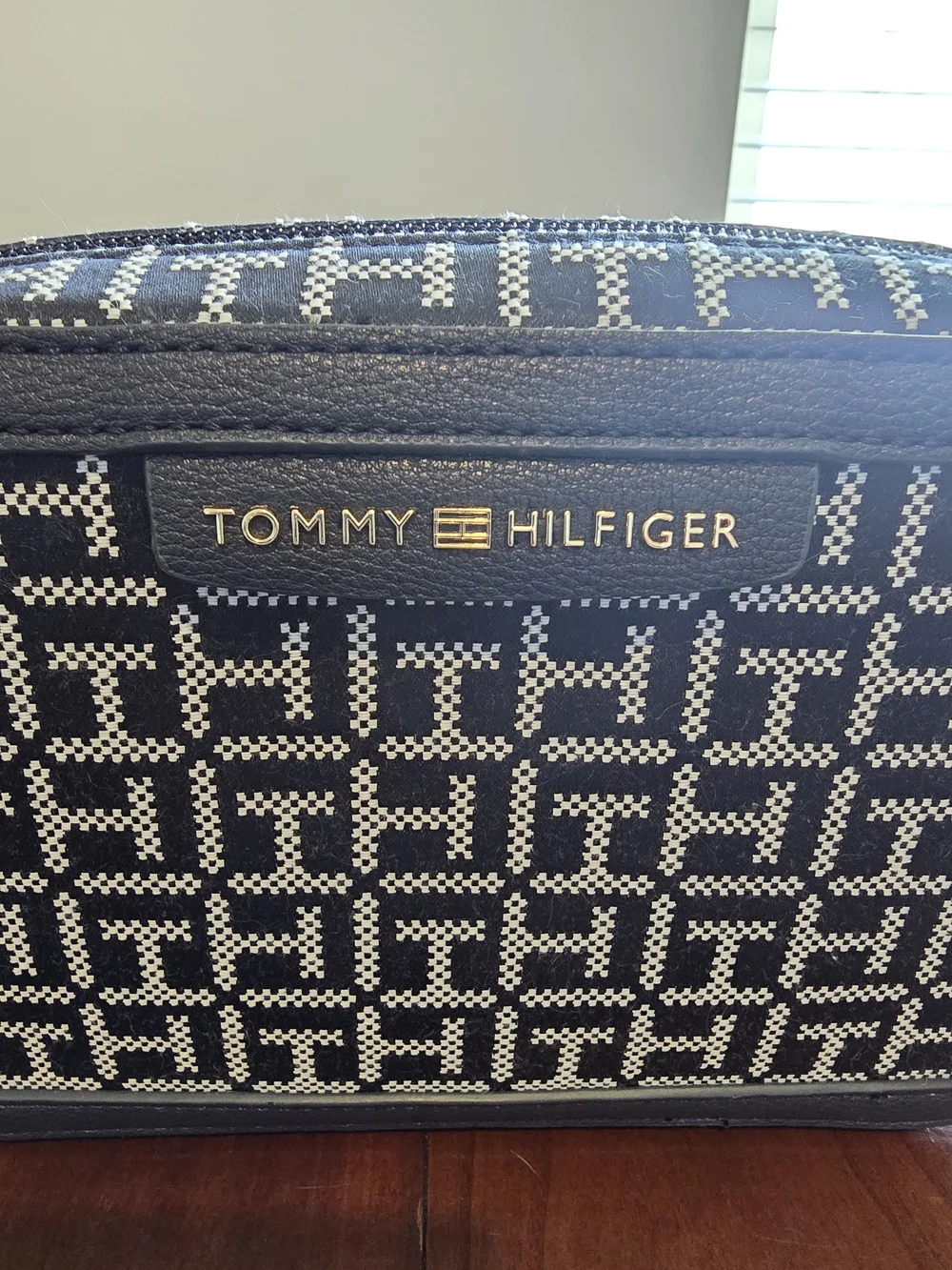 Tommy Hilfiger Navy and White Crossbody Camera Bag